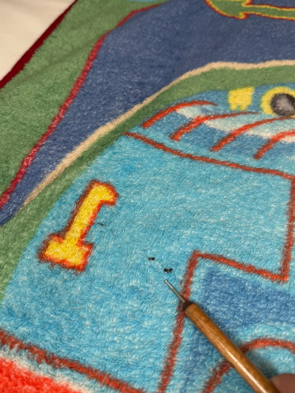 VINTAGE THOMAS THE TRAIN Fleece Throw Blanket 30x43 Blue Green Kids